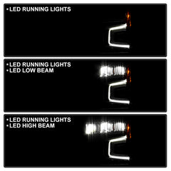 Chevrolet Silverado 2019 - 2021  Spyder HD-JH-CSIL19-FLED-OE-L - Driver Side Black Factory Style LED Headlight with DRL