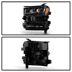 Chevrolet Silverado 2019 - 2021  Spyder HD-JH-CSIL19-FLED-OE-L - Driver Side Black Factory Style LED Headlight with DRL