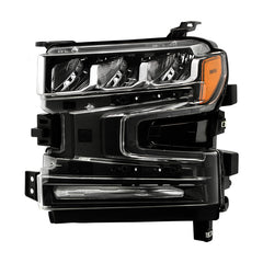 Chevrolet Silverado 2019 - 2021  Spyder HD-JH-CSIL19-FLED-OE-L - Driver Side Black Factory Style LED Headlight with DRL