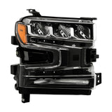  Chevrolet Silverado 2019 - 2021 Spyder HD-JH-CSIL19-FLED-OE-R - Passenger Side Black Factory Style LED Headlight with DRL