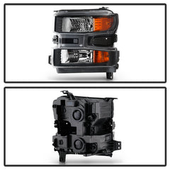 Chevrolet Silverado 1500  2019 - 2020  Spyder HD-JH-CSIL19-OE-L - Driver Side Black Factory Style Headlight