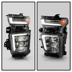 Chevrolet Silverado 2500 SD 2020 - 2023  Spyder HD-JH-CSIL2025HD-LED-OE-L - Driver Side Black Factory Style LED Headlight with DRL