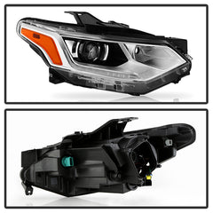 Chevrolet Traverse 2018 - 2020  Spyder HD-JH-CTRA18-HID-OE-R - Passenger Side Black/Chrome Factory Style Projector Headlight with LED DRL