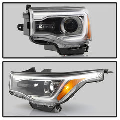 GMC Acadia 2017 - 2019  Spyder HD-JH-GAC17-DRL-OE-L - Driver Side Chrome Factory Style LED DRL Bar Projector Headlight