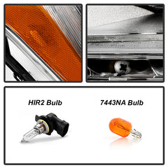 GMC Acadia 2017 - 2019  Spyder HD-JH-GAC17-DRL-OE-R - Passenger Side Chrome Factory Style LED DRL Bar Projector Headlight
