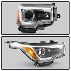 GMC Acadia 2017 - 2019  Spyder HD-JH-GAC17-DRL-OE-R - Passenger Side Chrome Factory Style LED DRL Bar Projector Headlight