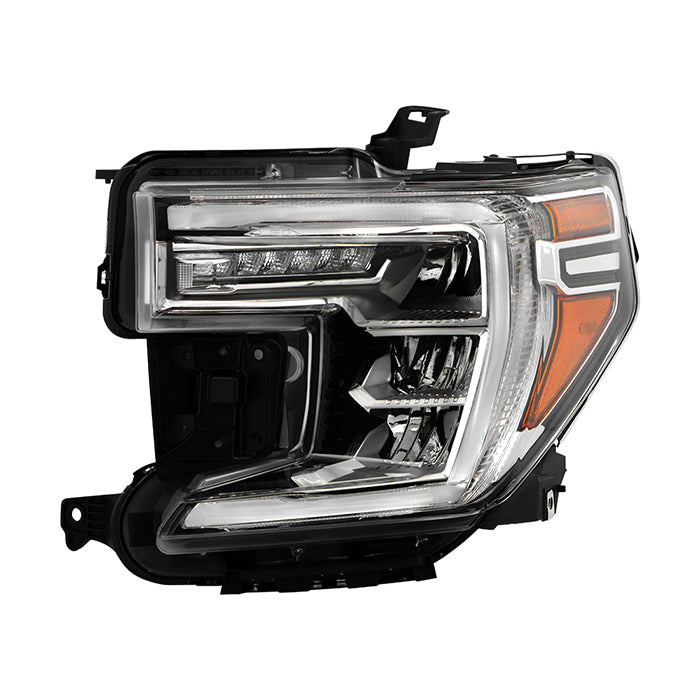GMC Sierra 2019 - 2022  Spyder HD-JH-GSIE19-FLED-OE-L - Driver Side Chrome Factory Style DRL Bar LED Headlight