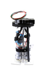 Fuel Pump, Drop-In Retrofit, Electric, In-Tank, Dual Pump, 900 lph, 8 AN Female Inlet, 8 AN Female Outlet, 6 AN Female Vent, Aluminum, Black Anodized, Gas / E85, Kit