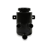 Power Steering Reservoir, Remote Mount, Fittings / Cap / Mount Included, Aluminum, Black Powder Coat, Each