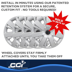 Coast2Coast: IWC53716S Wheel Cover -  16 Inch -  7 Spoke -  Silver -  Plastic -  Set of 4