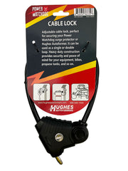 Hughes Auto ADJLOCK Cable Lock; 36 Inch Length; Key Lock; With Two Keys; Adjustable Lock; 10 Millimeter Braided Steel Cable; Use To Secure Propane Tanks/ Barbecues/ Bicycles And Other Gear