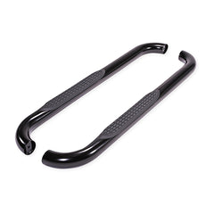 TrailFX A0046B Nerf Bar -  TFX Round Tube Side Steps -  With Step Pads -  3 Inch Round Bent 60 Degree -  Powder Coated -  Black -  Steel -  Without End Caps -  Both Frame Body and Rocker Mount