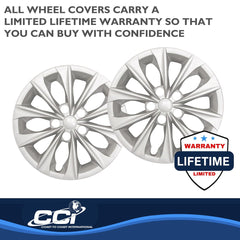 Coast2Coast: IWC51416S Wheel Cover -  16 Inch -  10 Spoke -  Silver -  Plastic -  Set Of 4 -  Standard Leg