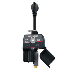 Hughes Auto PWD30W Surge Protector; Power Watchdog Gen II; Used To Monitor Volts/ Amps/ Watts Live On Phone And Detects High Voltage/ Low Voltage/ Open Ground/ Open Neutral/ Over Current; Portable; 30 Ampere Operating Current/ 120 Volt Operating Voltage/ 3600 Maximum Watt; 2300 Joules Of Advanced Surge Protection; Built-In Bluetooth And WiFi; -20 To 50 Degree Celsius Temperature Range; With Fault Indicator Light; Weather Resistant