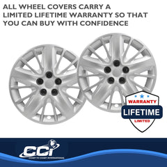 Coast2Coast: IWC47218S Wheel Cover -  18 Inch -  5 Split Spoke -  Silver -  Plastic -  Set Of 4 -  Lug Covers
