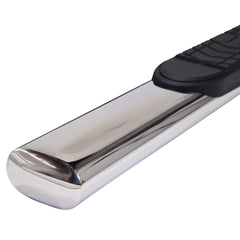 TrailFX A7097S Nerf Bar -  TFX 5" Oval Straight Side Bars -  With Step Pads -  With Bed Step -  5 Inch Oval Straight -  Polished -  Stainless Steel -  Without End Caps -  Rocker Panel Mount