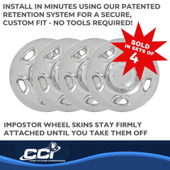 Coast2Coast: IWCIMP59XN Wheel Skin -  IMPOSTOR ® -  17 Inch -  5 Flat Spokes -  Snap-On -  Plated -  Chrome -  ABS Plastic -  Set Of 4