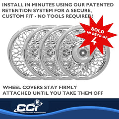 Coast2Coast: IWC1215 Wheel Cover -  Universal 15 Inch -  Lace Spoke -  Chrome Plated -  Plastic -  Set Of 4