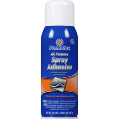 Permatex 82019 Trim and Upholstery Adhesive; Used To Permanent And Repositionable Bonding; 16 Ounce Aerosol Can; Single