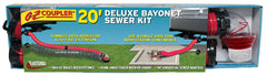 Valterra D04-0115 Sewer Hose -  EZ Coupler -  20 Foot Extended Length -  25 Inch Compressed Length For Each 10 Foot Section -  3 Inch Diameter -  18 Mil Vinyl -  UV Protectant -  Red With Black Fittings -  With Two 10 Foot Hoses/ Rotating Fittings/ Universal 90 Degree Sewer Adapter