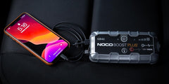 Noco GB40 Battery Portable Jump Starter; Boost Plus; 12 Volt Lead-Acid Batteries; 1000 Amp Peak; Up To 20 Jump Starts Per Charge; With Reverse Polarity Protection; With Ultra-Bright Dual LED Flashlight With 7 Modes; Micro USB Input/ USB Output Conection; With Jumper Cable With HD Clamps/ 12 Volt Car Charger/ Micro USB Cable/ Microfiber Storage Bag/ Safety And Warranty Information