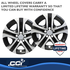 Coast2Coast: IWC51817SB Wheel Cover -  17 Inch -  5 Spoke -  Silver/ Black -  Plastic -  Set Of 4