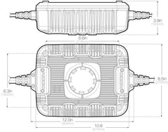 Noco GX3626 Battery Charger; UltraSafe ®; For 36 Volt Industrial Batteries; 936 Watt Power; 100 To 240 Volt Input Voltage; Up To 425 Ampere Hour For Lead-Acid/ Lithium-Ion Batteries; 12 Inch Length x 8-1/2 Inch Width x 3.9 Inch Height; IP66 Rated; 76 Inch Length AC/ DC Cord; 92 Percent Efficiency; With Integrated DC Cable With Eyelets And Integrated AC Cable With Type B Plug