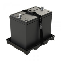 Noco BT24 Battery Tray; For Use With Group 24 Batteries; Polypropylene Plastic; With Strap; External Mounting Holes; Black
