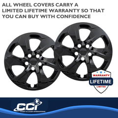 Coast2Coast: IWC53917BLK Wheel Cover -  17 Inch -  6 Spoke -  Gloss Black -  Plastic -  Set Of 4