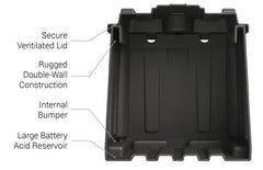 Noco HM426 Battery Box; Fits Dual 6 Volt Group Batteries; Black; Polyethylene Plastic; Full Flow Ventilation; With Captive Lid; Large Cable Entry Holes; Impact Resistant To -40 Degree Fahrenheit