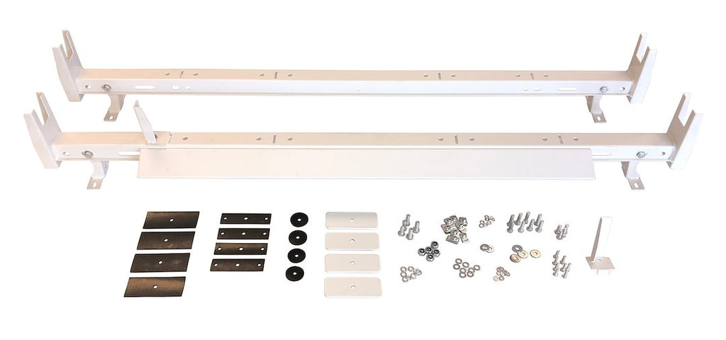 TrailFX FCLR005W Ladder Rack -  TFX Universal Van Racks -  500 Pound Capacity -  Universal 2 Bar 53 To 63 Inch Adjustable Length -  Powder Coated -  White -  Steel -  Fits Vans Without Gutters