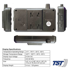 Truck System Technology (TST) TST-507-D-C Tire Pressure Monitoring System - TPMS Display; 507 Series; Use With Truck System Technology (TST) 507 Series Tire Pressure Monitoring Systems; With Power Adapter/ Suction Cup Mount/ Cradle Mount