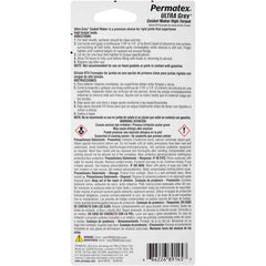 Permatex 22074 Gasket Maker; Ultra Grey ®; Used As Gasket For Intake Manifold End Seals/ Oil Pans/ Thermostat Housings/ Valve Covers/ Water Pumps; 0.5 Ounce Tube; Withstands -65 Degree Fahrenheit To 450 Degree Fahrenheit Temperature; Gray
