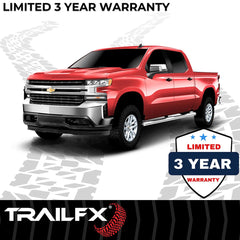 TrailFX A1528S Nerf Bar -  TFX 4" Oval Tube Side Steps -  With Step Pads -  4 Inch Oval Straight -  Polished -  Stainless Steel -  With Welded End Caps -  Rocker Panel Mount