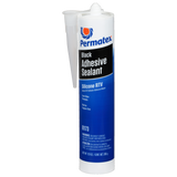 Permatex 81173 Adhesive Sealant; Use To Seal/ Bond/ Repair/ Mend And Secure Glass/ Metal/ Plastics/ Fabric/ Vinyl/ Weather Stripping/ Vinyl Tops/ Windshields/ Door Frames/ Electrical Wiring/ Seams And Roofs; 12.9 Ounce Cartridge; -75 Degree Fahrenheit To +450 Degree Fahrenheit; Single; Not Recommended For Engine Gasket Applications