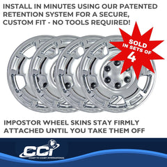 Coast2Coast: IWCIMP347X Wheel Skin -  IMPOSTOR ® -  17 Inch -  5 Spokes -  Snap-On/Center Retention -  Plated -  Chrome -  ABS Plastic -  Set Of 4