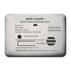 MTI Industry 62-541-WT-MARINE Carbon Monoxide Detector; Safe-T-Alert ™; Surface Mount Detector; Alerts To Leak With Beeping; Without Digital Display; 13.8 Volt DC; White; 5-1/2 Inch Width x 3 Inch Height x 1.3 Inch Depth