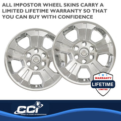 Coast2Coast: IWCIMP392X Wheel Skin -  IMPOSTOR ® -  18 Inch -  5 Spokes -  Snap-On/Center Retention -  Plated -  Chrome -  ABS Plastic -  Set Of 4