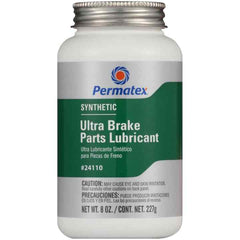 Permatex 24110 Brake Parts Lubricant; ULTRA; Use To Lubricate Caliper Pins/ Sleeves/ Bushings/ Pistons/ Prevents Disc Brake Squealing; Synthetic; Liquid; 8 Ounce Brush-Top Bottle; From -40 Degree Fahrenheit To 400 Degree Fahrenheit; Single