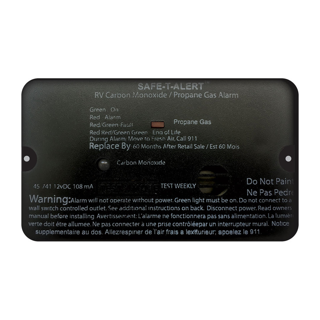 MTI Industry 45-741 Carbon Monoxide/ Propane Leak Detector; Safe-T-Alert ™; Detects Both LP And CO Gas; Alerts To Leak With Beeping; With LED Indicator; Surface Mounting; 12 Volt Hardwire