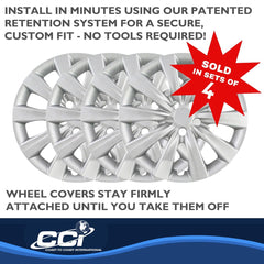 Coast2Coast: IWC50816S Wheel Cover -  16 Inch -  10 Spoke -  Silver -  Plastic -  Set Of 4 -  Standard Leg
