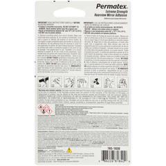 Permatex 81840 Interior Rear View Mirror Adhesive; Two Part Adhesive Kit (Towelette And Pipette); Extreme Rearview Mirror Professional Strength Adhesive; 0.01 Ounce Adhesive Vial And 0.02 Ounce Activator Towelette; Carded Packaging