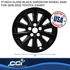 Coast2Coast: IMP448BLK Wheel Skin -  IMPOSTOR ® -  17 Inch -  10 Spokes -  Snap-On -  Painted -  Gloss Black -  ABS Plastic -  Set Of 4