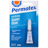 Permatex 82190 Super Glue; Used To Bond Metal/ Plastics/ Rubber/ Vinyl/ Paper/ Wood And Textiles; Gel; 2 Gram Tube; Single