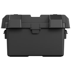 Noco BG31 Battery Box; HM318BKS; Fits Group 24 To 31 Automotive/ Marine/ RV Batteries; Snap-Top; Rugged Design; Black; Reinforced Plastic; Fully Ventilated; 14 Inch Length x 7.1 Inch Width x 9.6 Inch Height Internal Dimension; 17.6 Inch Length x 10 Inch Width x 10.7 Inch Height External Dimension; UV Resistant; Impact Resistant To -20 Degree Fahrenheit; Coast Guard/ ABYC Certified; Includes 42 Inch Battery Box Strap