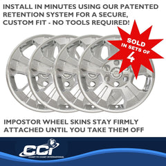Coast2Coast: IWCIMP392X Wheel Skin -  IMPOSTOR ® -  18 Inch -  5 Spokes -  Snap-On/Center Retention -  Plated -  Chrome -  ABS Plastic -  Set Of 4