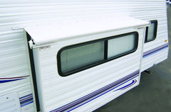 Carefree RV LH0816242 - Awning -  Slideout -  Slide Out Cover -  42 Inch Extension Automatically Extends/ Retracts With The Slide Out -  Roof Size Range 74 To 81 Inches -  Flange Size Range 79 To 86 Inches -  85 Inch Fabric Width -  Solid Black -  Vinyl -  Without FLXguard -  Mounting Brackets Sold Separately