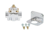 Holley Performance 12-803 Fuel Pressure Regulator; 4-1/2-9 PSI; 3/8 Inch NPT Inlet/Outlets; Gasoline; Satin Chrome; Aluminum; With Mounting Bracket
