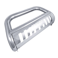 TrailFX B0040S Bull Bar -  TFX Bull Bars -  Polished -  Stainless Steel -  3 Inch Diameter -  With Skid Plate -  With Holes For Optional Lighting -  6-1/2 Inch Max Light/ 20 Inch Max Light Bar