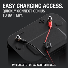 Noco GC008 Battery Charger Connector; Fits Noco Genius Battery Charger Part Numbers G750\ G72000; 3/8 Inch XL Eyelet Terminal Connector; With Built In Fuse Protection